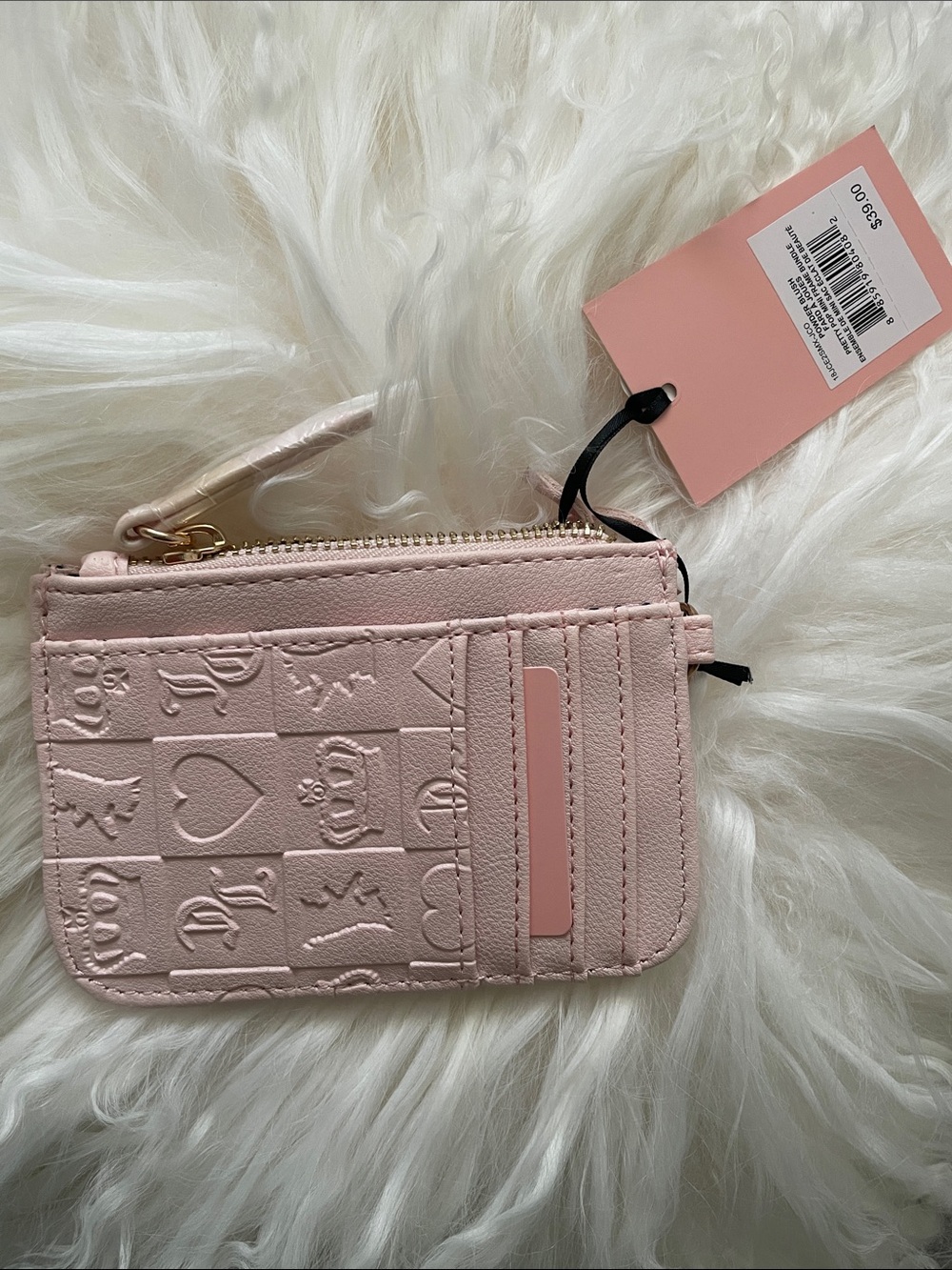 🎀JUICY COUTURE NWT Pink Zip Card Holder Wallet - Picture 10 of 10